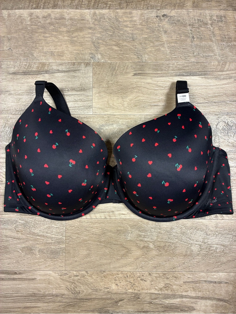 Victoria Secret PINK Wear Everywhere Lightly Lined T Shirt Cherry Print Bra